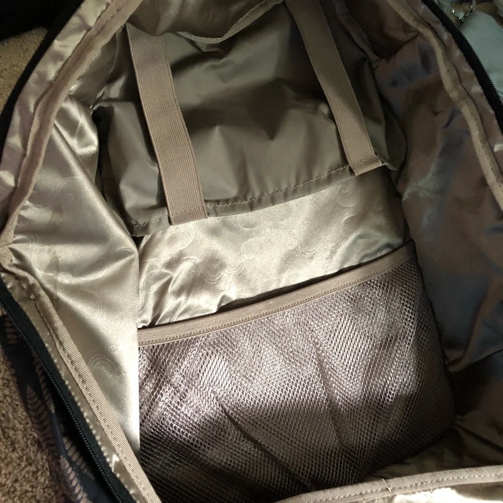 Patterned Black & Tan Women’s Backpack Bag